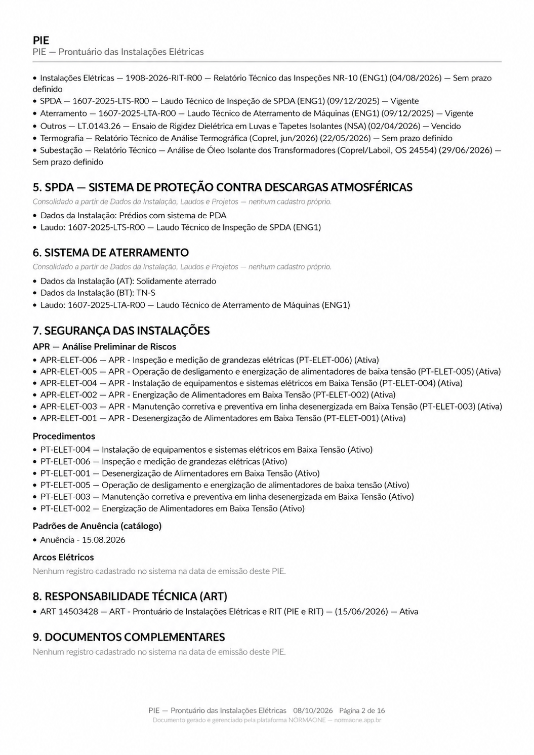 PIE - Seguranca das Instalacoes